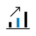 Chart icon solid blue black business symbol illustration Royalty Free Stock Photo