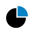 Chart icon solid blue black business symbol illustration Royalty Free Stock Photo