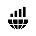 Chart glyph flat icon Royalty Free Stock Photo
