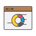 Chart vector flat color icon Royalty Free Stock Photo