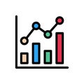 Chart vector flat color icon Royalty Free Stock Photo