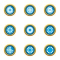 Chart icons set, flat style Royalty Free Stock Photo