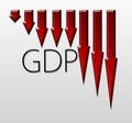 Chart illustrating GDP drop, macroeconomic indicator concept
