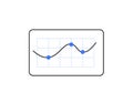 Chart with line graph and points, symbolizing data analysis, trends, and business forecasting Royalty Free Stock Photo