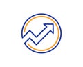 Chart line icon. Report graph in circle sign. Vector