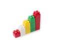 Chart made from lego. Competition creativity concept.