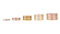 Chart made of stacks of coins Royalty Free Stock Photo