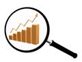 Chart and magnify Royalty Free Stock Photo