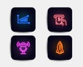 Chart, Microphone and Atm service icons. Rocket sign. Presentation chart, Mic, Cash investment. Spaceship. Vector