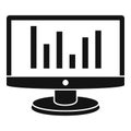 Chart monitor icon, simple style Royalty Free Stock Photo