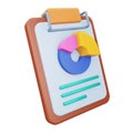 Chart report 3d rendering isometric icon. Royalty Free Stock Photo