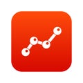 Chart statistics line icon digital red