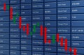 Chart stock market decline, analysis, forex graph finance money losing