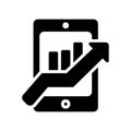 Chart tablet icon in solid style about marketing and growth for any projects Royalty Free Stock Photo