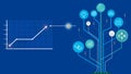 Chart and tree infographic showing growth of business and trade. The concept of business growth with internet and communication