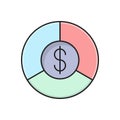 Chart vector flat color icon Royalty Free Stock Photo