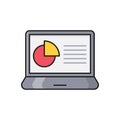 Chart vector flat color icon Royalty Free Stock Photo