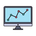 Chart vector flat color icon Royalty Free Stock Photo
