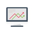 Chart vector flat color icon Royalty Free Stock Photo