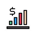 Chart vector flat color icon Royalty Free Stock Photo
