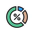 Chart vector flat color icon Royalty Free Stock Photo