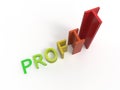 Chart of words Profit on white background side view Royalty Free Stock Photo