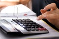 Chartered Accountant Hand Calculating Tax Royalty Free Stock Photo