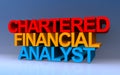 chartered financial analyst on blue