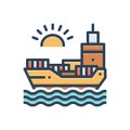 Color illustration icon for Chartering, ocean and sea Royalty Free Stock Photo