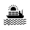 Chartering, maritime, ocean icon. Black vector graphics Royalty Free Stock Photo