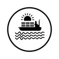 Chartering, maritime, ocean icon. Black vector graphics Royalty Free Stock Photo