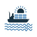 Chartering, maritime, ocean icon. Editable vector logo Royalty Free Stock Photo
