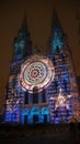 Chartres cathedral light show Royalty Free Stock Photo