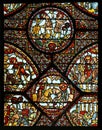 Chartres cathedral stained glass window with charlemagne Royalty Free Stock Photo