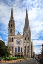 Facade of Chartres Cathedral, France in summer Royalty Free Stock Photo