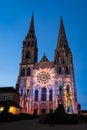 Lumiere light show at Chartres Cathedral Royalty Free Stock Photo