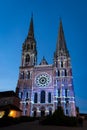 Lumiere light show at Chartres Cathedral Royalty Free Stock Photo