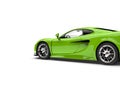 Chartreuse green modern fast sports super car - side cut shot