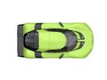 Chartreuse green modern super sports car - top view