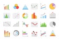 Charts colorful icons set Royalty Free Stock Photo