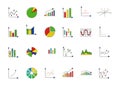 Charts colorful vector icons set Royalty Free Stock Photo