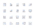 Charts and diagrams outline icons collection. Charts, Diagrams, Graphs, Maps, Plots, Figures, Tables vector and