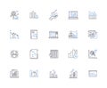 Charts and diagrams outline icons collection. Charts, Diagrams, Graphs, Maps, Plots, Figures, Tables vector and