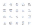 Charts and diagrams outline icons collection. Charts, Diagrams, Graphs, Maps, Plots, Figures, Tables vector and