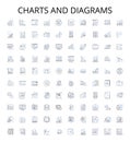 Charts and diagrams outline icons collection. Charts, Diagrams, Graphs, Maps, Plots, Figures, Tables vector illustration