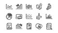 Charts and graphs icons. Infochart, Block diagram and Algorithm. Classic icon set. Vector