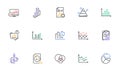 Charts and graphs line icons. Infochart, Block diagram and Algorithm. Linear icon set. Vector Royalty Free Stock Photo
