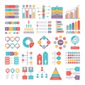 Charts, graphs and other different infographics elements for business