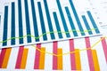 Charts Graphs spreadsheet paper. Royalty Free Stock Photo