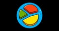 Charts Premium flat icon animated with alpha channel